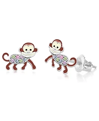 Chanteur Kids Monkey Hypoallergenic Earrings for Girls with Surgical Titanium Screwbacks
