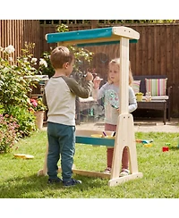 Sugift Kids Wooden Double-Sided Art Easel with Transparent Board and Paper Roll Ages 3