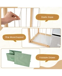 Sugift Kids 4-in-1 Castle Toy Organizer with Plush Storage and Open Shelves