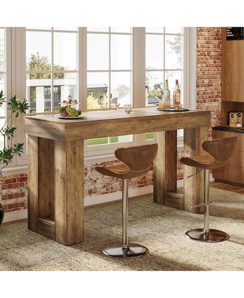 Tribesigns 63" Counter Height Bar Table, Wooden High Top