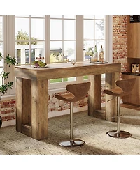 Tribesigns 63" Counter Height Bar Table, Wooden High Top