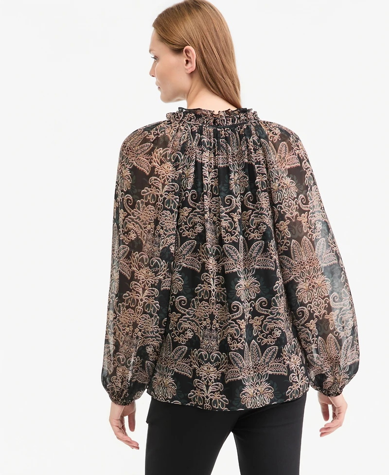 Kobi Halperin Women's Yale Sheer Chiffon Long-Sleeve Blouse