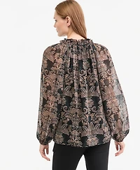 Kobi Halperin Women's Yale Sheer Chiffon Long-Sleeve Blouse