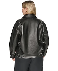 Levi's Plus Relaxed-Fit Faux Leather Bomber Jacket