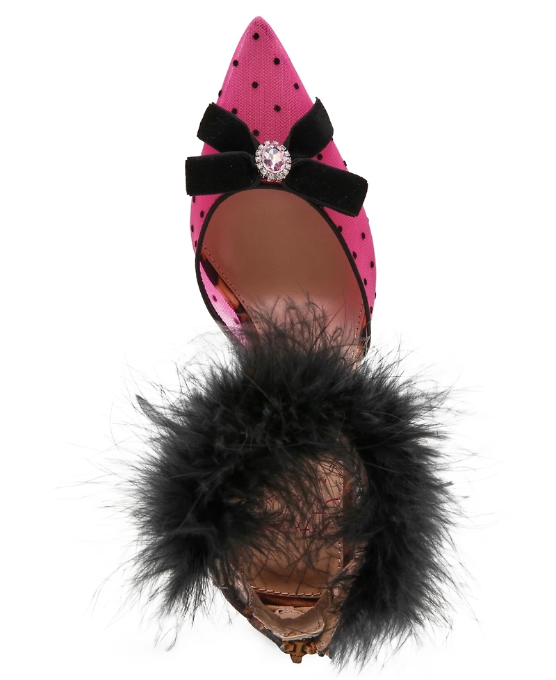 Betsey Johnson Women's Cherie Feathered Slip-On Pumps