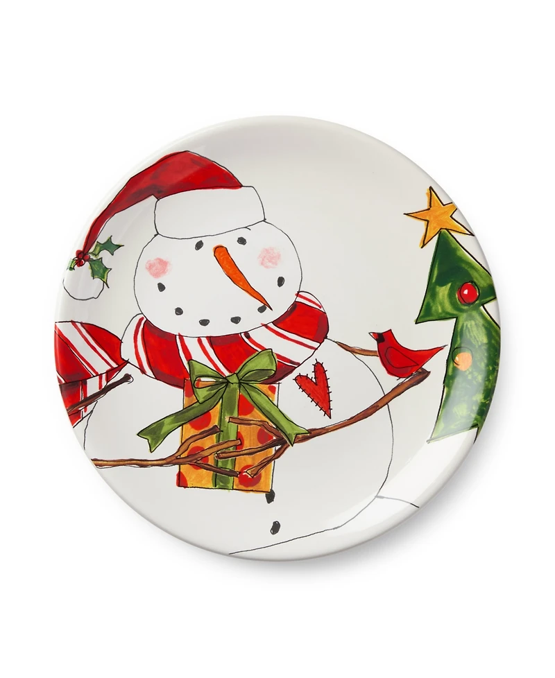 Certified International Snowman Delight Dessert Plates, Set of 4
