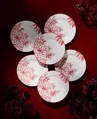 Certified International Crimson Noel Salad Plates, Set of 6