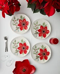 Certified International Festive Blooms Dinner Plates, Set of 4