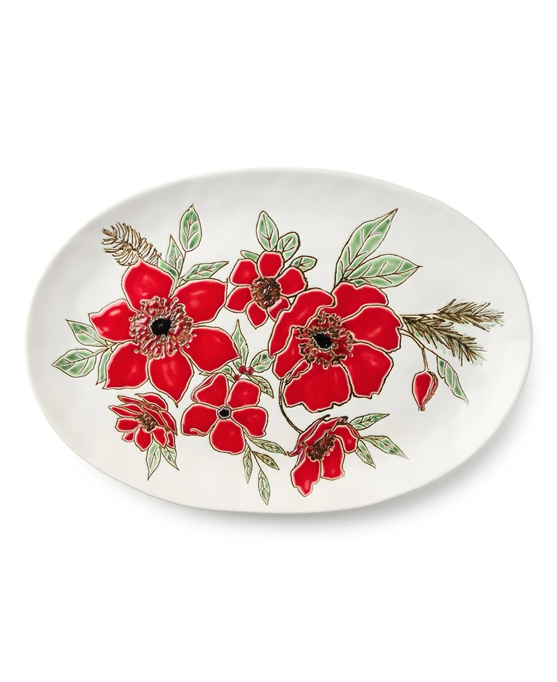 Certified International Festive Blooms Oval Platter