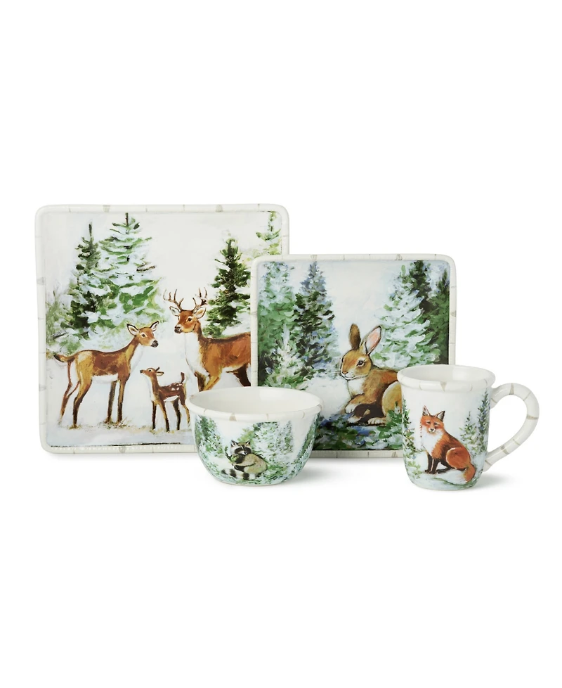 Certified International Winter Cabin 16-Piece Dinnerware Set, Service For 4