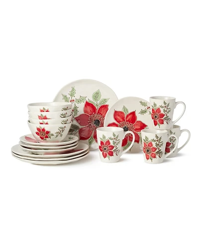 Certified International Festive Blooms 16-Piece Dinnerware Set, Service For 4