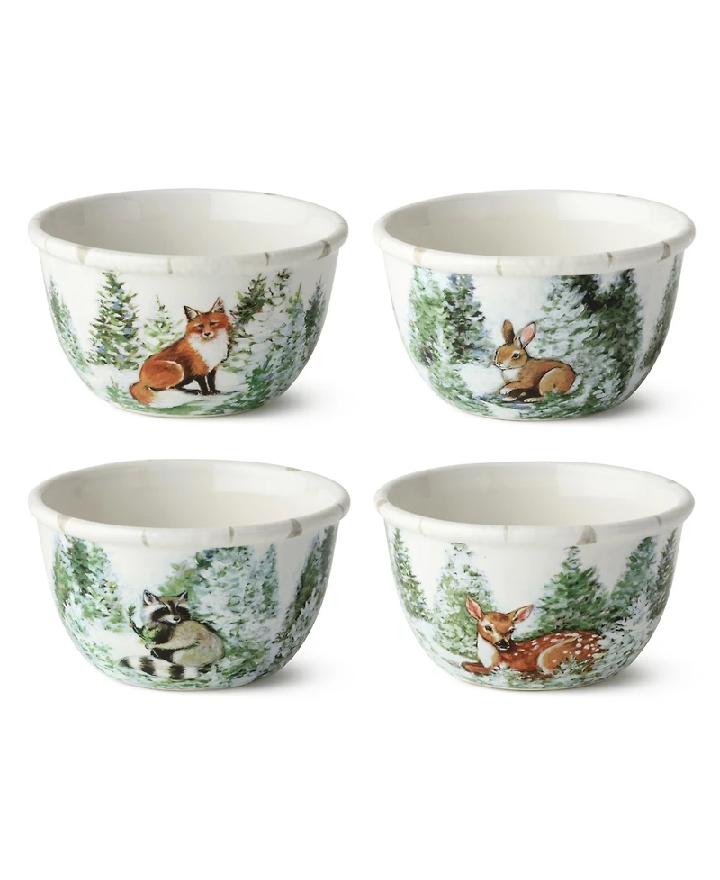 Certified International Winter Cabin Ice Cream Bowls, Set of 4