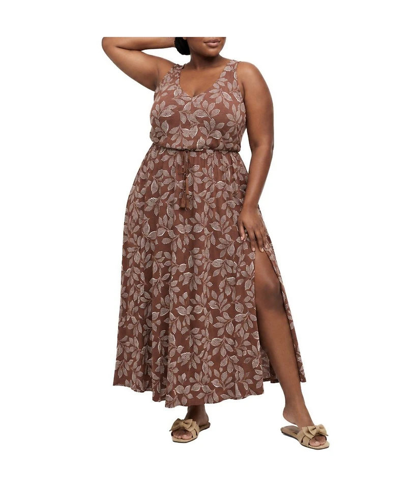 Torrid Plus Belle Isle Cinched-Waist Maxi Sundress