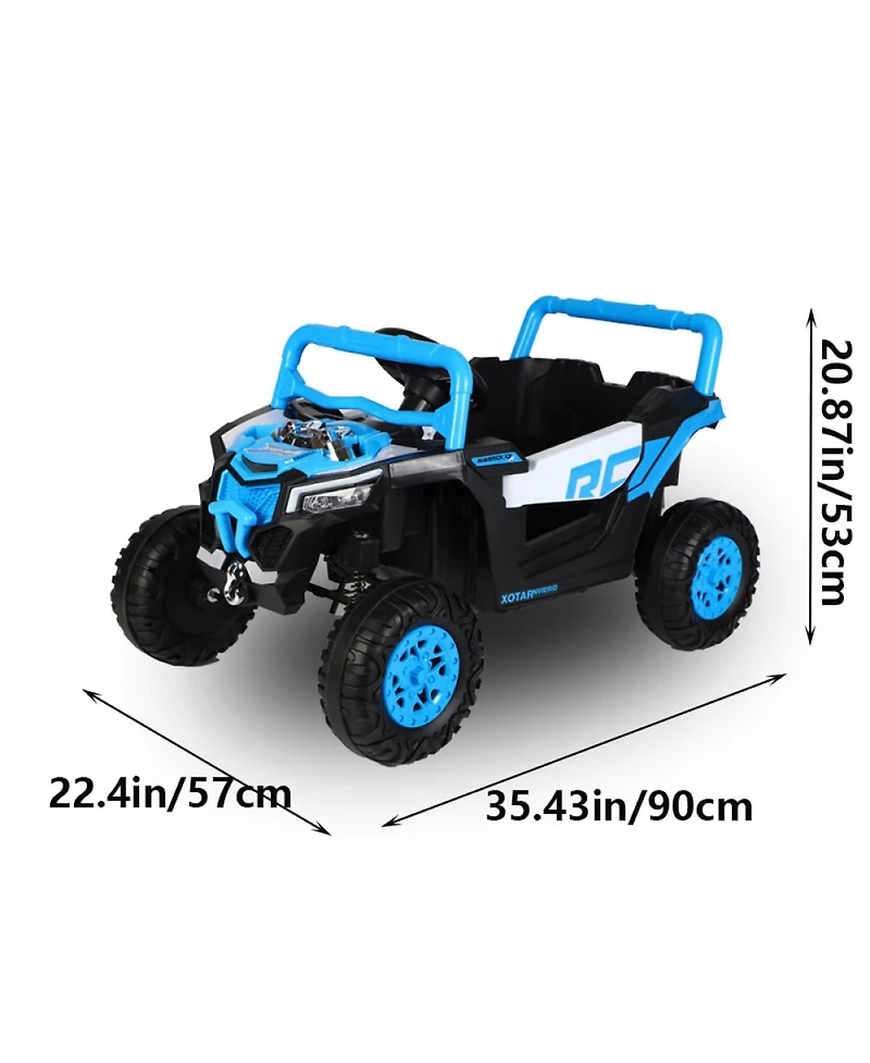 Yobtop Kids Electric Ride-On Car with 12V Battery, Remote Control & Swing Function, Seats Two, Ages 3+