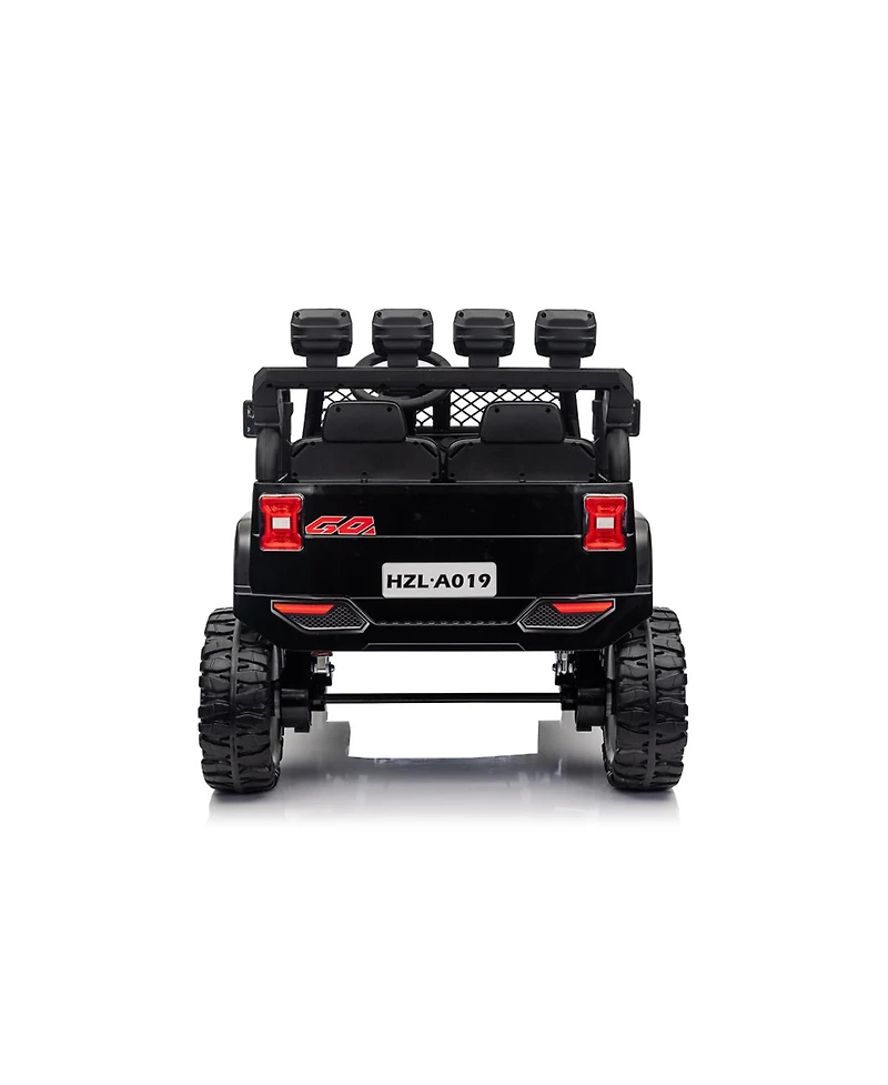 Yobtop 24V 7Ah 2-Seater Remote-Control 4WD Ride-On Jeep, Ages 3+