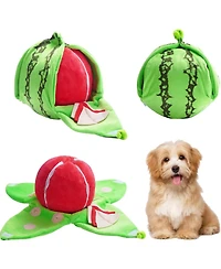 Nocciola 4 in 1 Watermelon Dog Enrichment Toy, 3 Squeaky Slices with Rind Snuffle Mat, Hide and Seek Treat Puzzle Toy for All Breeds