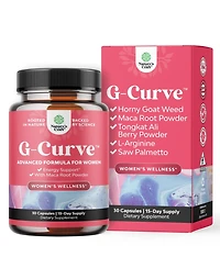 Nature's Craft G-Curve Botanical Support Capsules - Epimedium Extract, Muira Puama & Maca Root - Advanced Herbal Formula for Women - Easy to Swallow