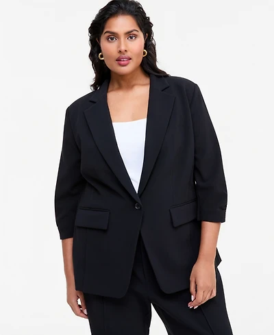 I.n.c. International Concepts Plus Stretch 3/4-Sleeve Blazer, Macy's Exclusive