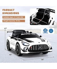 Hongge 12V Sports Car Remote Control with Adjustable Speed Ride-On, Ages 3-7