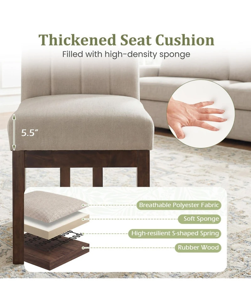 Sugift Farmhouse Dining Chairs Set of 4 with 5.5-Inch Thickened Padded Seat