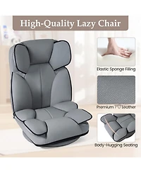 Sugift 360-Degree Swivel Floor Gaming Chair with 6-Position Adjustable Backrest