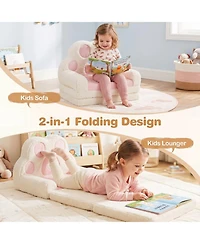 Sugift 2-in-1 Convertible Kids Sofa and Lounger with Removable Washable Cover