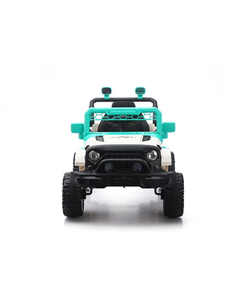 Yobtop 12V Kids Ride On Car - Remote Control Electric Toy, Spring Suspension, Led Lights and Music, Rechargeable Vehicle Gift