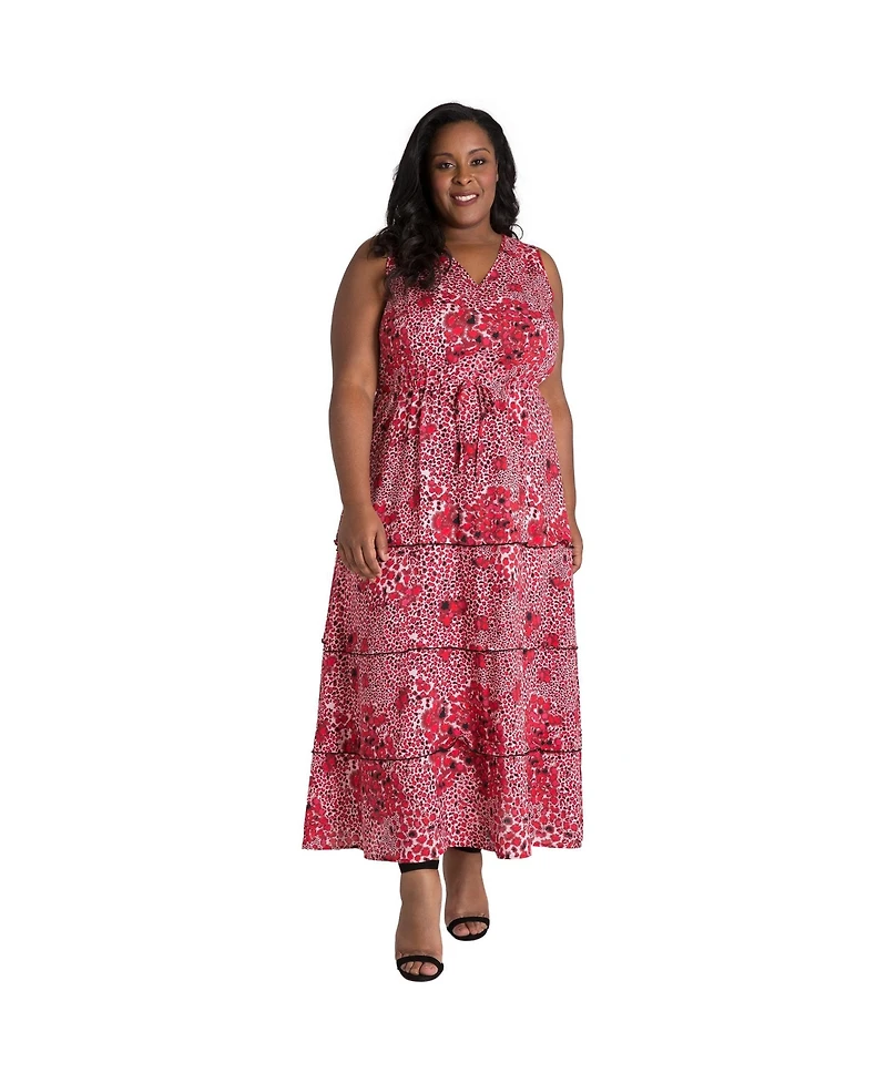 Poetic Justice Plus Curvy Sleeveless Leopard Print Maxi Dress