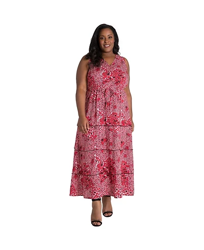 Poetic Justice Plus Curvy Sleeveless Leopard Print Maxi Dress