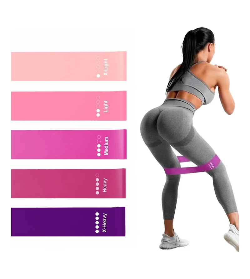 Sevorley 5-Piece Loop Resistance Bands Set with Carry Bag, Tpe Exercise Bands in 5 Levels for Yoga, Strength Training, Fitness and Rehab