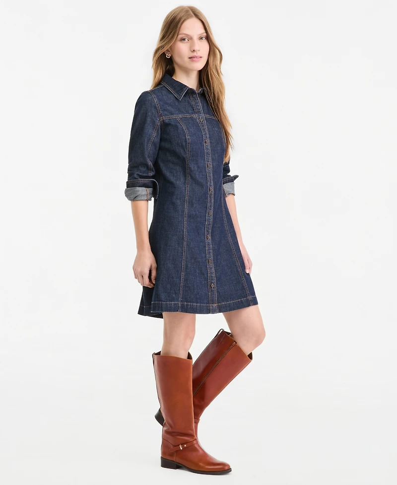 On 34th Women's Denim Long-Sleeve Mini Dress, Macy's Exclusive