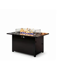 Mondawe Propane Fire Pit Table, 50000 Btu with Glass Shield