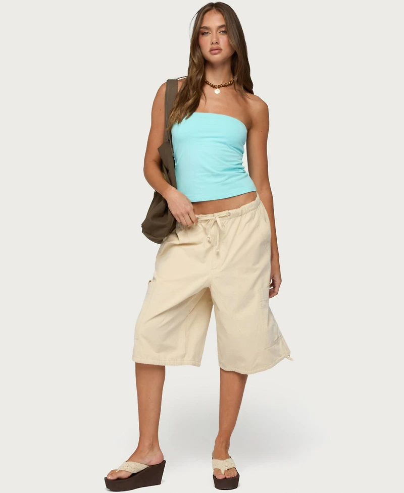 Edikted Women's Azul Oversized Cargo Bermuda Shorts