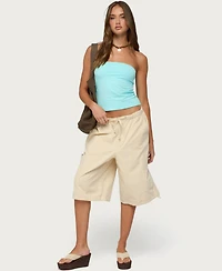 Edikted Women's Azul Oversized Cargo Bermuda Shorts