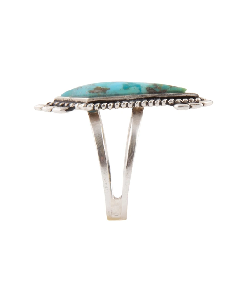 Barse Anemone Blue Turquoise and Silver Statement Ring