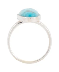 Barse Pueblo Blue Turquoise and Silver Oval Ring