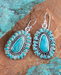 Barse Sedona Blue Turquoise Silver Drop Earrings