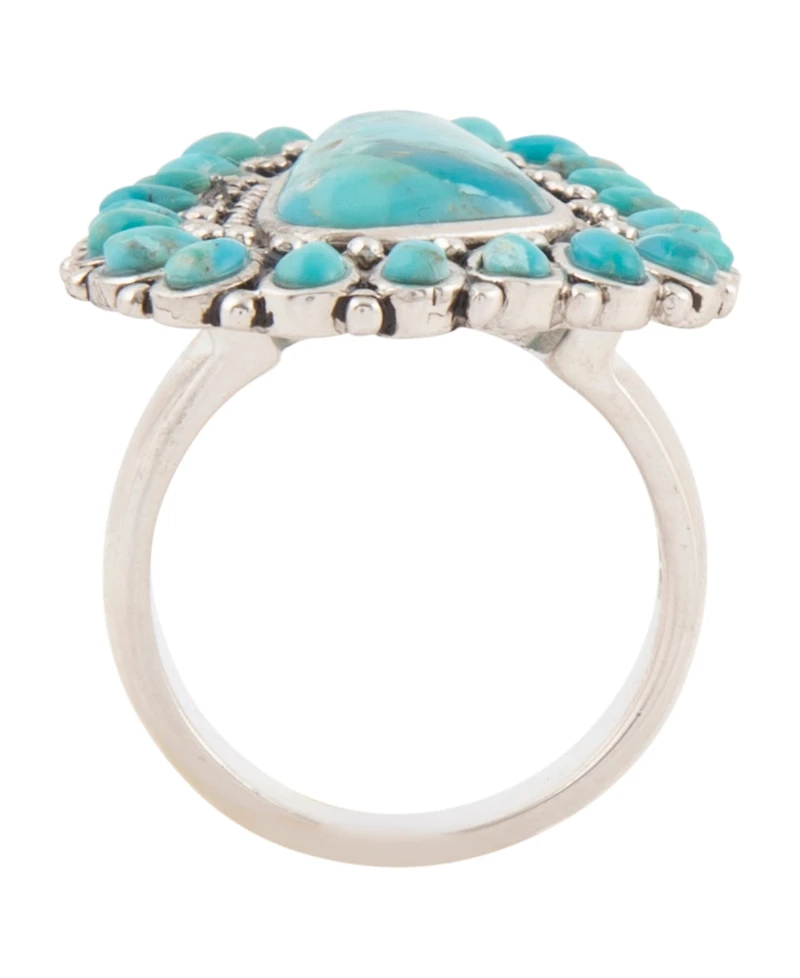 Barse Sedona Blue Turquoise and Silver Statement Ring