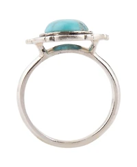 Barse Bronco Blue Turquoise Silver Concho Ring