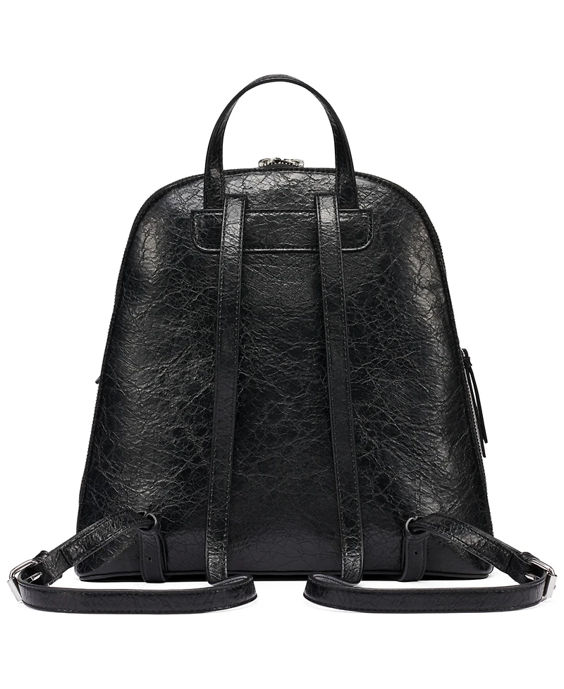 Calvin Klein Sylvie Faux Leather and Sherpa-Trim Zip-Top Messenger Backpack