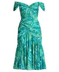 Tadashi Shoji Women's Cabbie Foliage Print Midi Dress