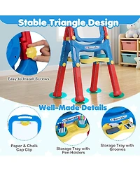 Sugift 4-in-1 Kids Art Easel with Adjustable Height