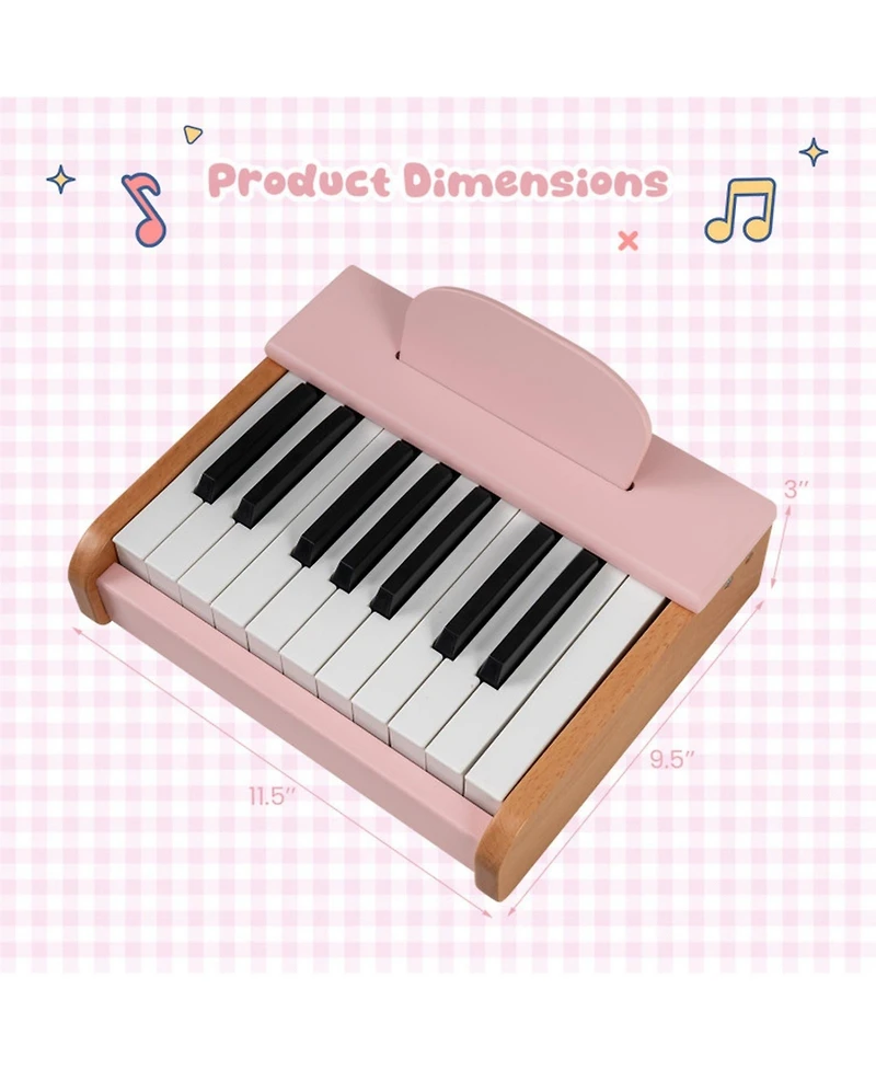 Hongge 18-Key Wooden Musical Toy Piano, Ages 3+