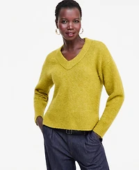 I.n.c. International Concepts Women's Boucle V-Neck Sweater, Macy's Exclusive