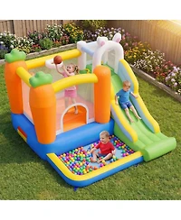 Hongge Inflatable Bounce House with Climbing Wall, Ball Pit and Slide, Ages 3-12