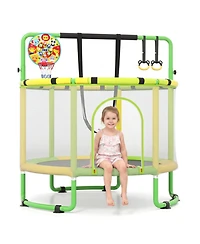 Hongge 60" 6-in-1 Trampoline with Enclosure Net, Ages 3+