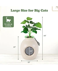 Sugift Smart Plant Cat Litter Box with Electronic Odor Removal and Sterilization