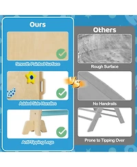 Hongge 8-in-1 Foldable Pikler Triangle Montessori Anti-Tip Climbing Set