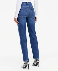 I.n.c. International Concepts Women's Mid-Rise Slim-Straight Leg Embellished-Pocket Jeans, Macy's Exclusive