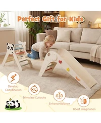 Hongge Foldable Wooden Montessori-Style 3-Piece Climbing Set, Ages 3+